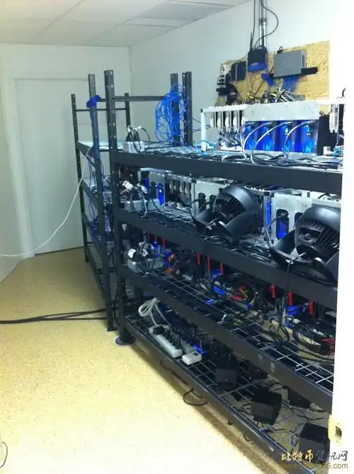 Mining machine being inspected and maintained in a hosting facility